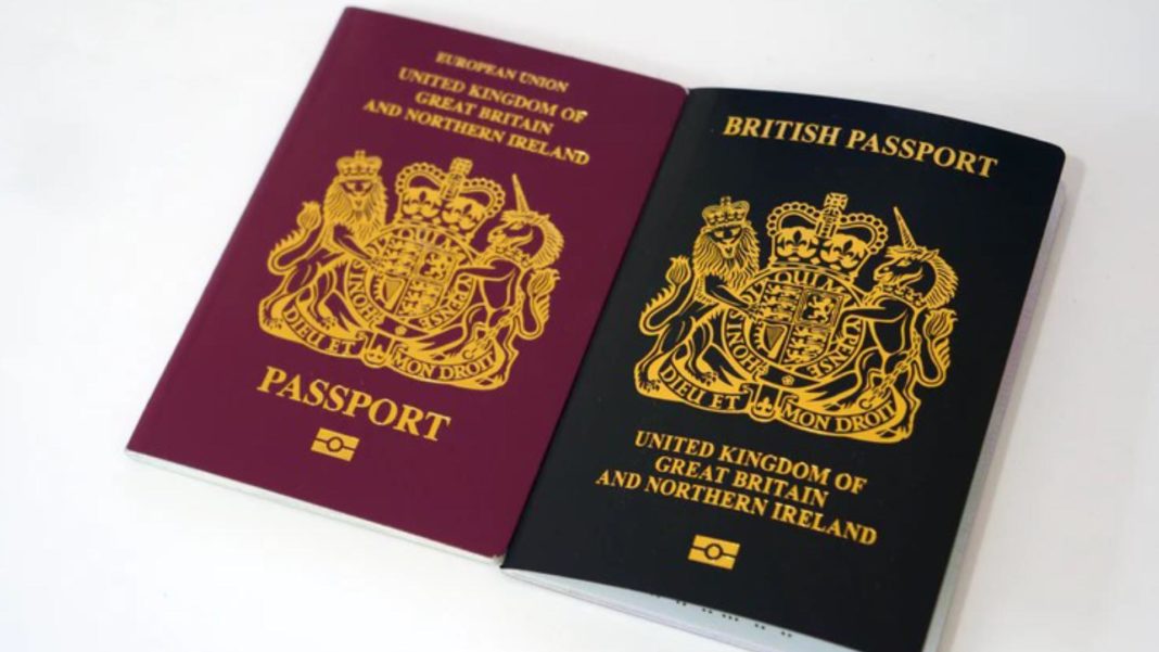 Old and new British passports